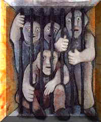 Chichorro Mario 1980 I 62,5X75,5 Groupe de prisonniers.JPG (8538 octets)